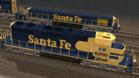 ATSF BNSF with slugs SD39
