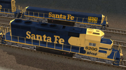 ATSF BNSF with slugs SD39
